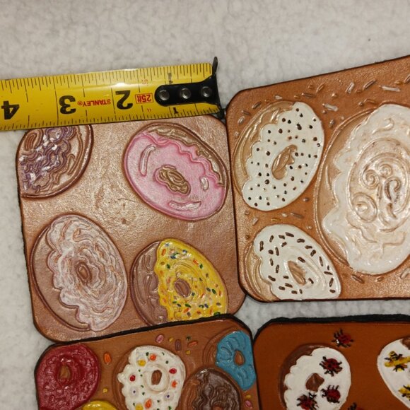Leather Coasters - 4" square with rounded corners - Picture 2 of 2